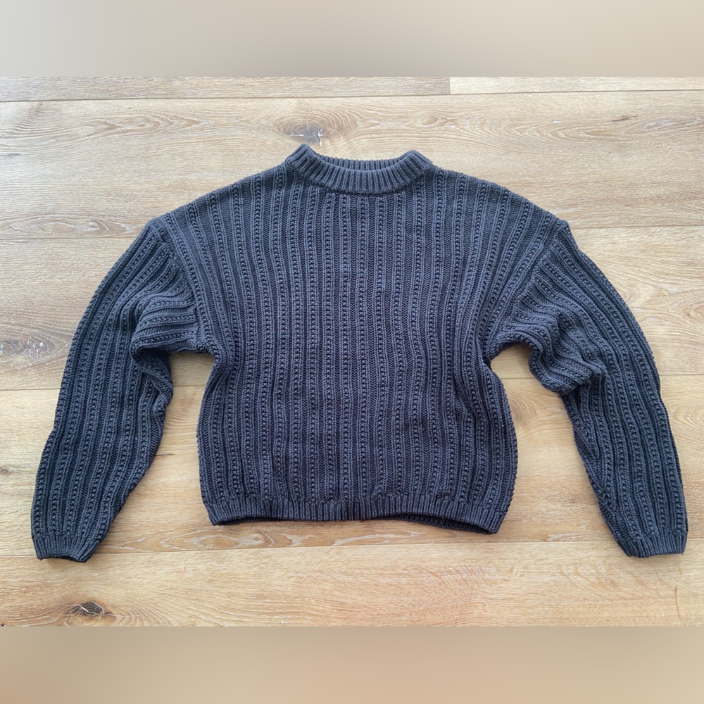 Cozy Black Cable Knit Sweater
